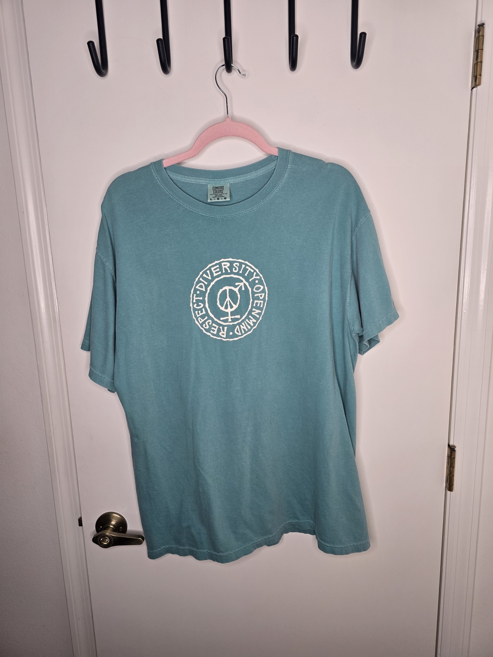 Men's Teal Graphic Crewneck T-Shirt - Diversity Emblem